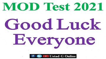 MOD Test 2021 | Wishing Good Luck | Ministry of Defense Test Updates | MOD Jobs 2021 | MOD Exam 2021