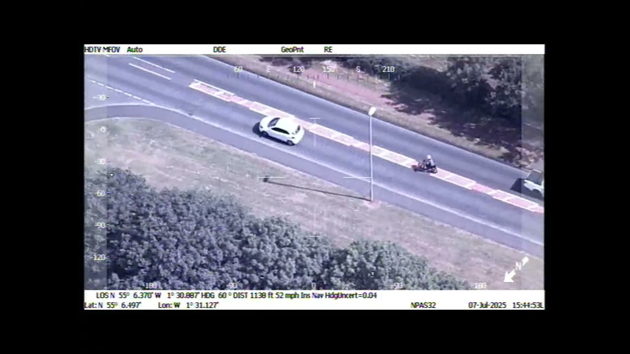 Преследование на мотоцикле в Нортумберленде | Совместная работа NPAS и полиции Нортумбрии в действии