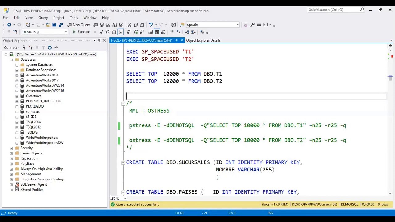 Webinar T-SQL Tips Performance