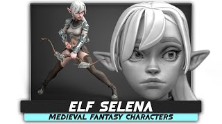 Elf Selena  Low Poly Heroes Fantasy Female  Animation Bow Medieval Girl  #42