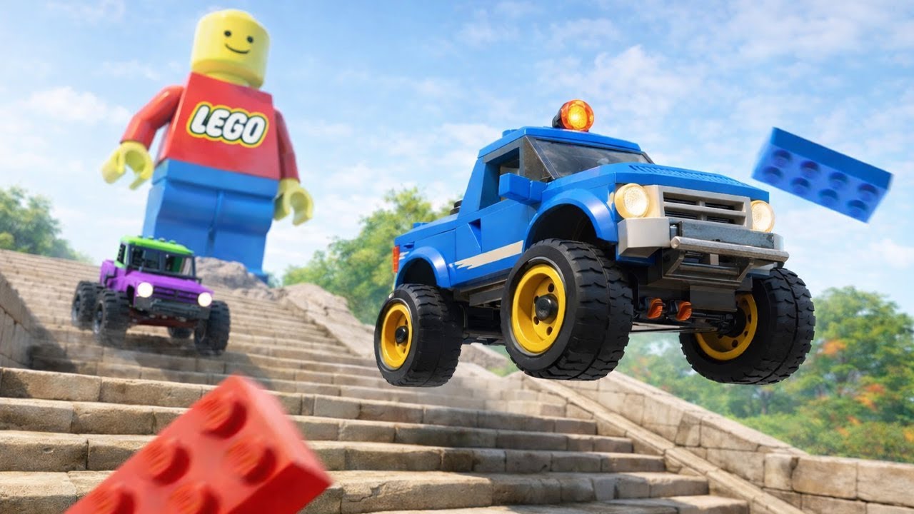 LEGO Cars vs Stairs - BeamNG.Drive I Outlawbeam