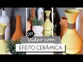 DIY - VASO DE VIDRO COM EFEITO CERÂMICA - fácil e rápido {falsa cerâmica}