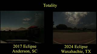 2017 vs 2024 Eclipse: Time Lapse Comparison