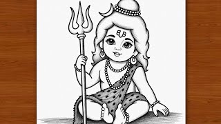 Shiva drawing | shiva outline pencil drawing | Mahadevi drawing | Chitra | God drawing | art screenshot 4