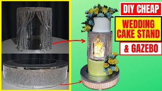 DIY TUTORIAL: HOW TO MAKE A CHEAP AND EASY GAZEBO AND BLING WEDDING CAKE STAND WITH LIGHTS