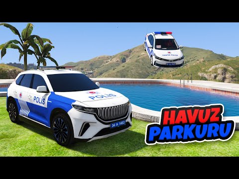 Türk Polis Arabaları Kaydıraklı Havuz Parkurunda - GTA 5