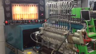 MTU 12V 396 V12 feul pump on test stand HA 3000 Bosch 0406000205 0406000201 rebuild