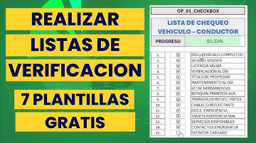 COMO REALIZAR LISTAS DE VERIFICACION EN EXCEL   7 PLANTILLAS GRATIS EN EXCEL #Excel #Excelti