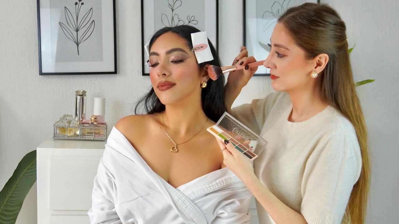 ASMR SATISFYING Perfectionist Bridal Makeup Trial | Glitter Soft Glam Calming Soft Spoken Roleplay