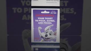 Chuck e cheese gift card