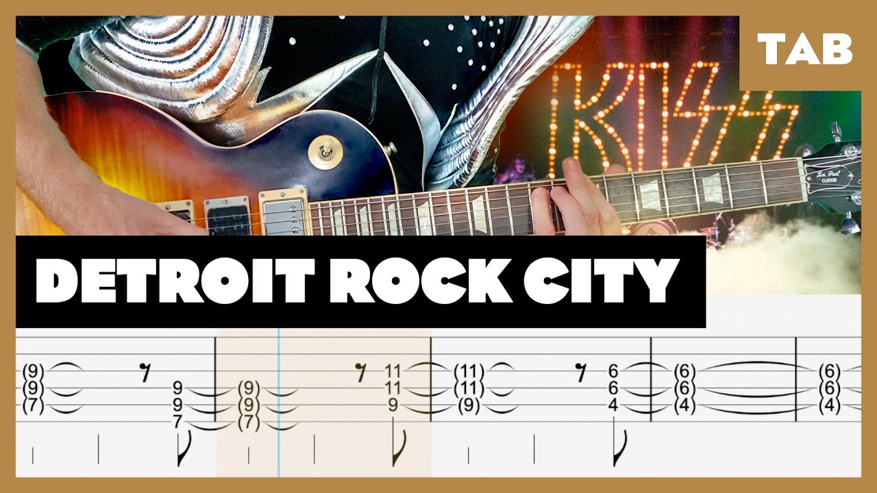 Kiss   Detroit Rock City   Guitar Tab  Lesson  Cover  Tutorial