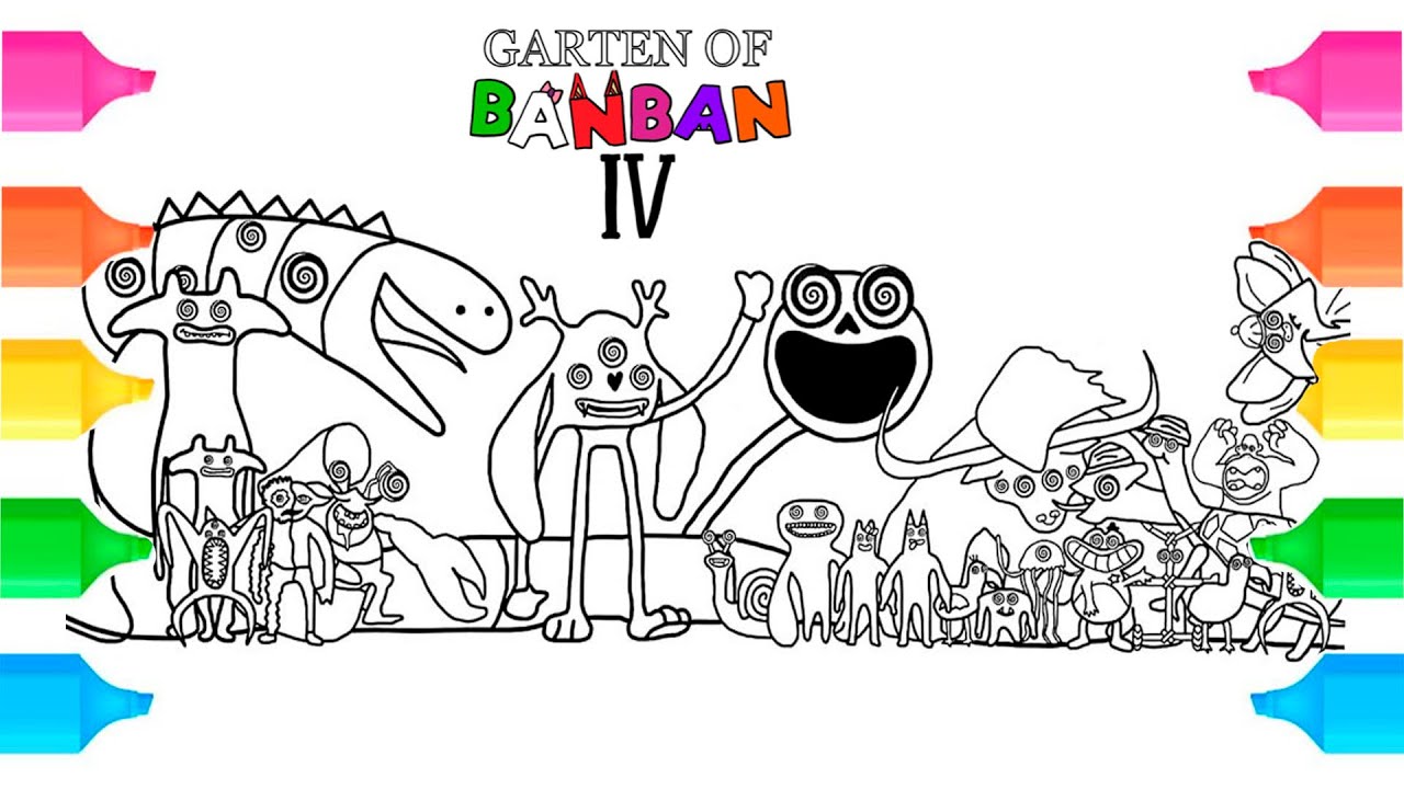 Garten of Banban 4 Coloring Pages from NEW THIRD Teaser Trailer / COLOR All  NEW MONSTERS / NCS MUSIC 