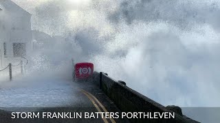 Storm Franklin Batters Porthleven, Cornwall, UK, 2022 (Full Version)