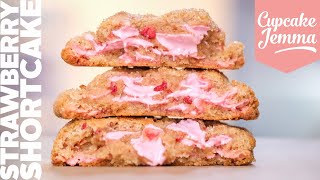 Strawberry Shortcake NY Cookie Recipe | Cupcake Jemma Channel
