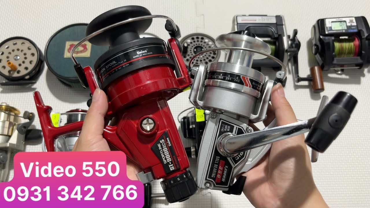Máy Câu Nhật Bãi Mới Nhất : Máy Daiwa Đuôi Chuột Có 2 Cối, Shimano Chạy 4 Bạc Đạn Đẹp (Video 550)