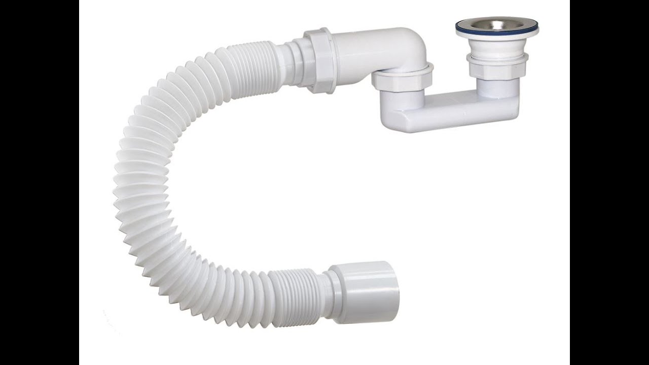 Установка плоского сифона АН-82589 (АН-8258) на душевой поддон.