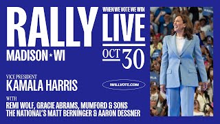 VP Kamala Harris at WI Rally with Gracie Abrams, Mumford & Sons, and more