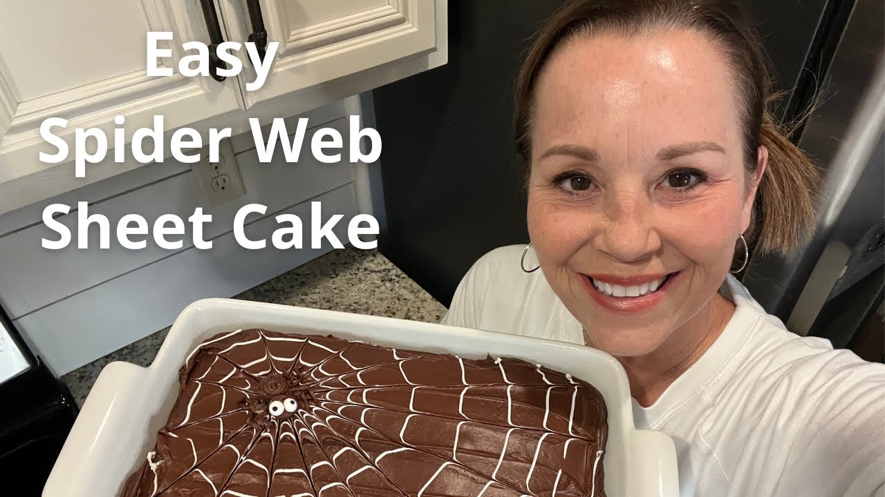 Easy Spider  Sheet Cake Halloween Dessert idea How to make a