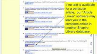 HICT/SNHU Students - Using the Shapiro Library's Databases