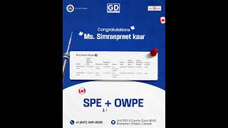Ms. Simranpreet Kaur’s Canada Study + Work Permit Extension Approved | GD Immigration Success