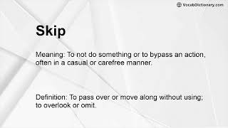 Skip Meaning