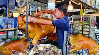 Amazing! Grilled Whole Cow 80Kg With Prahok Sauce, Vegetables & More - Cambodian Street Food