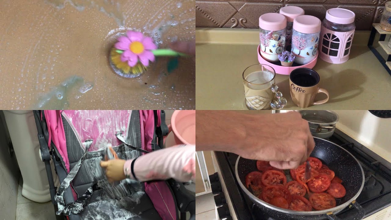 زوجي يشكي ألكم مني و السبب؟! روتين خفيف🧹تنظيف💕خياط كوشات المطبخ🤍