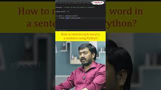 How do you reverse each word in a sentence using Python?| Ashok IT#PythonInterviewQuestions