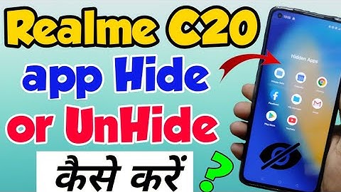 Realme C20 mein app Hide Kaise kare | how to hide apps in Realme c20 | Realme c20 app hide Settings