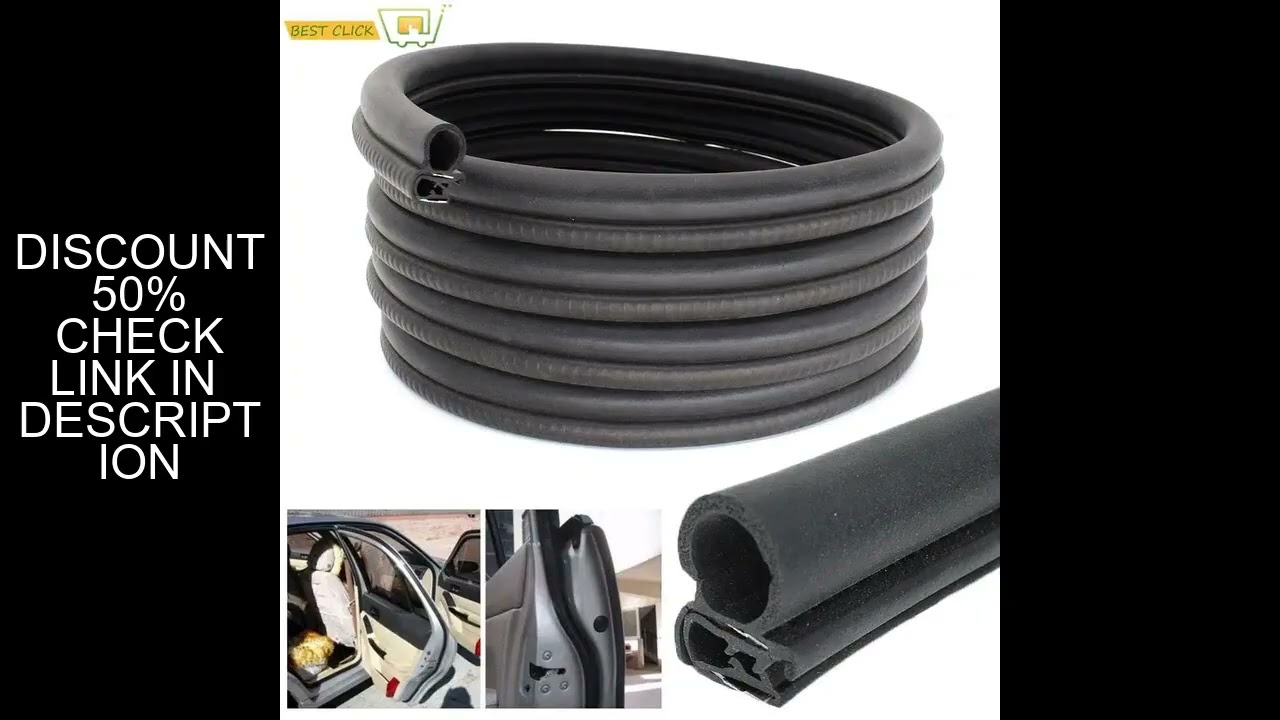 10ft Car Door EPDM Trim Seal Strip with Side PVC Bulb for Car Boat Truck RVs and Home Applications S