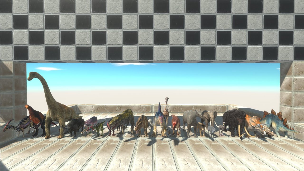 All Dinosaurs & Mammals Speed Race - Animal Revolt Battle Simulator