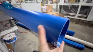Three  layers pvc pipe making machine  with online  square type belling  machine Socket 