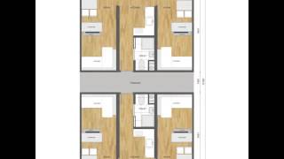 2 bedroom container home on 45m2, perfect for student or social housing.