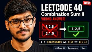 Leetcode 40. Combination Sum II | Take or Not Take | Duplicate Skip Pattern | Solve in Seconds