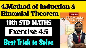 11th MATHS 2|Chapter 4 Method of Induction and Binomial Theorem|Exercise 4.5|PRADEEP GIRI SIR