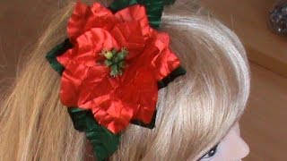 Пуансеттия на обруч и как украшение новогоднего праздничного стола Пуансеттия на обруч и как украшение новогоднего праздничного стола