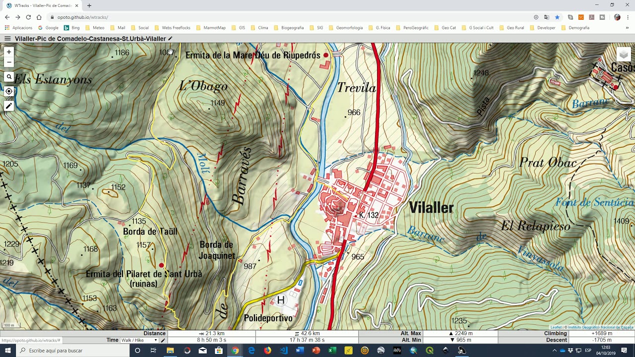 WTracks Visualización de mapas y edición de tracks