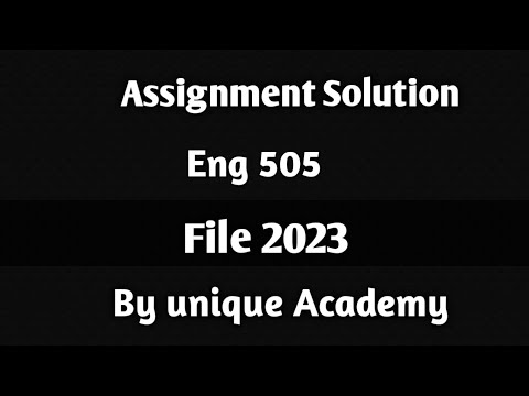 eng 505 assignment 1 solution 2023