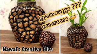 Coconut shell Bottle ArtBest out of Waste , DIY, Home Decor, Trash to Treasure