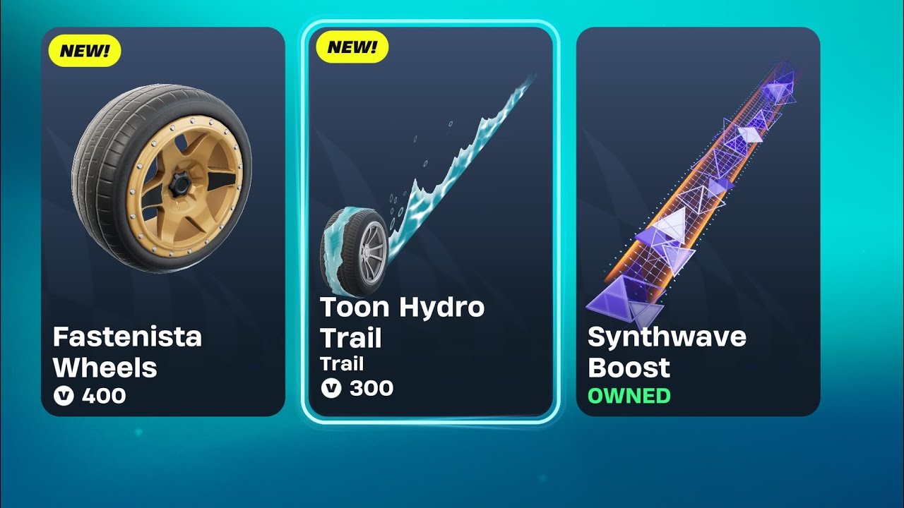 Fortnite Rocket Racing gameplay van de Toon Hydro Trail Bundle