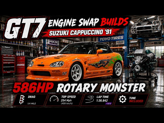 GT7 Engine Swap: Suzuki Cappuccino '91 + Mazda RX-7 (Update 1.69
