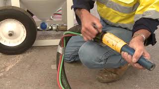 Using cable ties to secure deadman control line and handle