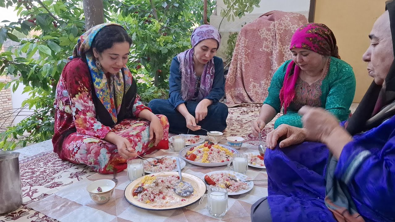 Rural Life in Action: Cooking Sour Cherry Rice with Organic Cherries from Our Orchard