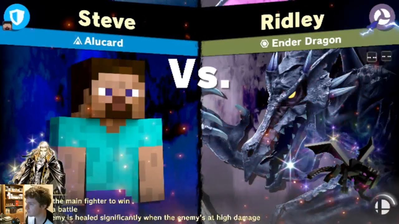 Super Smash Bros. Ultimate - Day one Ender Dragon Spirit with Steve
