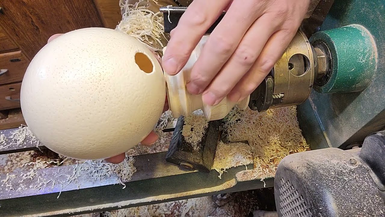 Ostrich egg display stand made on the wood lathe. - YouTube