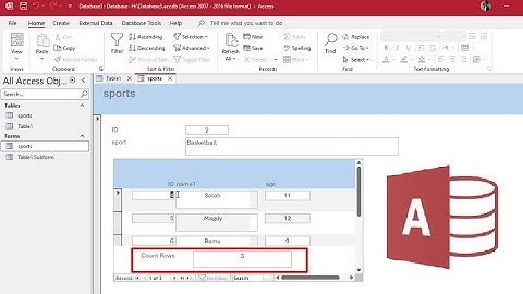 How to count rows in Subform Microsoft Access database forms