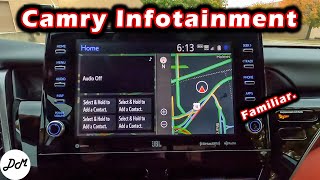 2023 تويوتا كامري - استعراض المعلومات والترفيه | شاشة تعمل باللمس و Apple CarPlay و Android Auto How-To