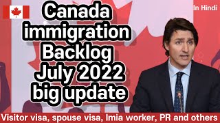 Canada immigration backlog updates july 2022 | visitor visa updates | spouse update | study | PR