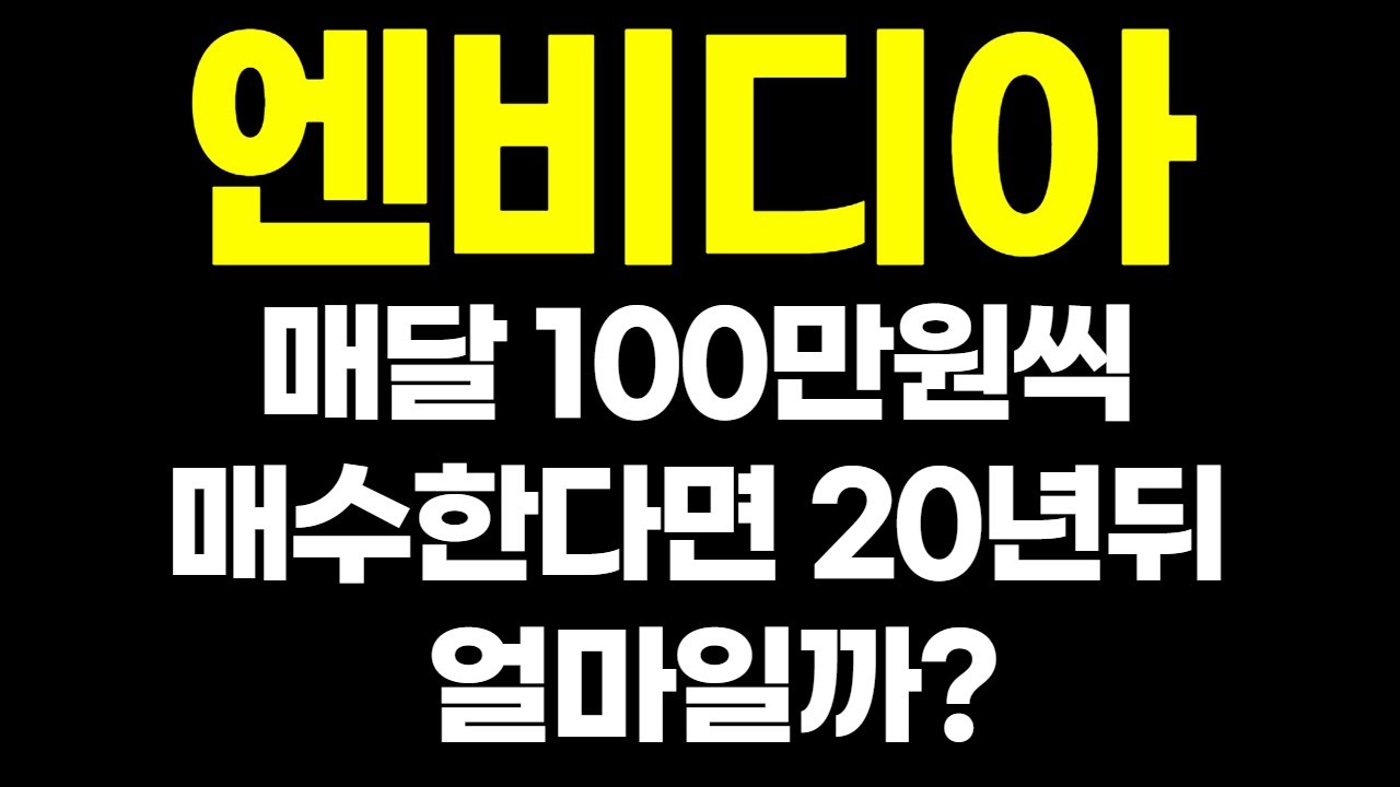 엔비디아를 매달 100만원씩 사면 20년 뒤 얼마일까?