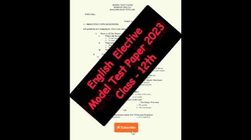 #class12 English Elective Model Test Paper#2023 #pseb #final #exam #psebboard #solved #english #exam